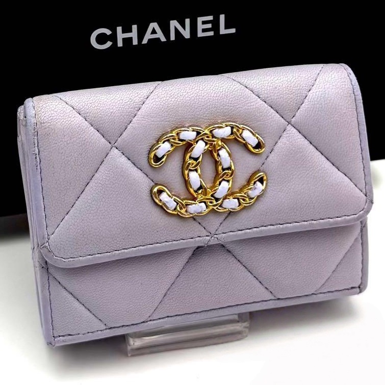 🌷Chanel 鏈條紫色短夾錢包｜經典花紋✦fufu style 精品✦ 氣質款｜-0