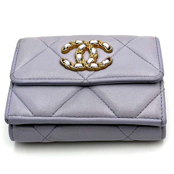 🌷Chanel 鏈條紫色短夾錢包｜經典花紋✦fufu style 精品✦ 氣質款｜-1