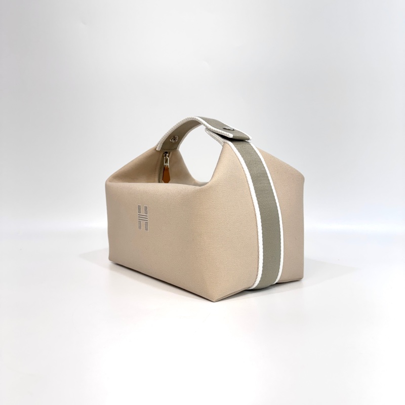 HERMES米白拚灰Bride-a-Brac大型手提收納袋-1