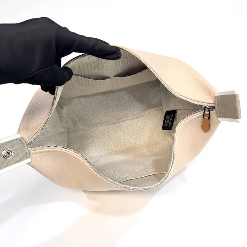 HERMES米白拚灰Bride-a-Brac大型手提收納袋-6