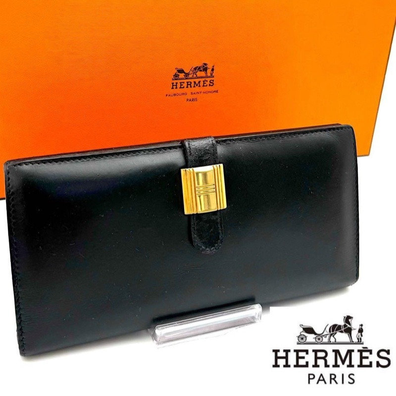 🌷Hermes 黑金長夾錢包皮夾 ｜經典花紋✦fufu style 精品✦ 氣質款｜-0