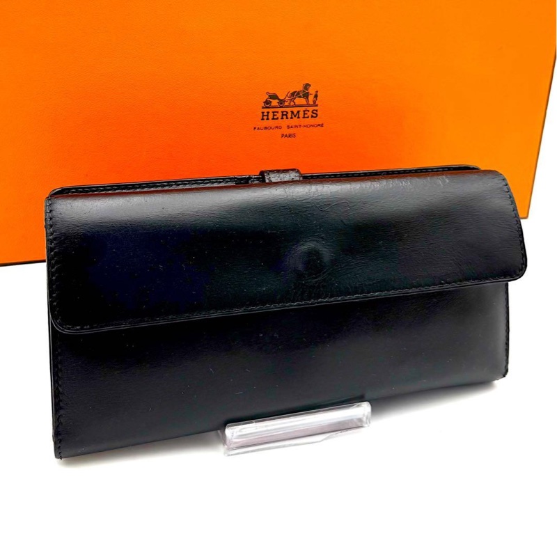 🌷Hermes 黑金長夾錢包皮夾 ｜經典花紋✦fufu style 精品✦ 氣質款｜-1