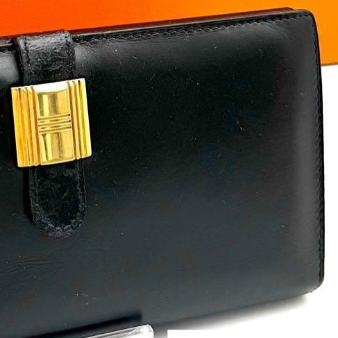🌷Hermes 黑金長夾錢包皮夾 ｜經典花紋✦fufu style 精品✦ 氣質款｜-6