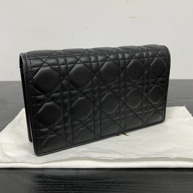 DIOR 黑金woc藤格紋鏈條子母手拿肩背斜背包 21.5*12*3 全新閒置 配件塵袋-1