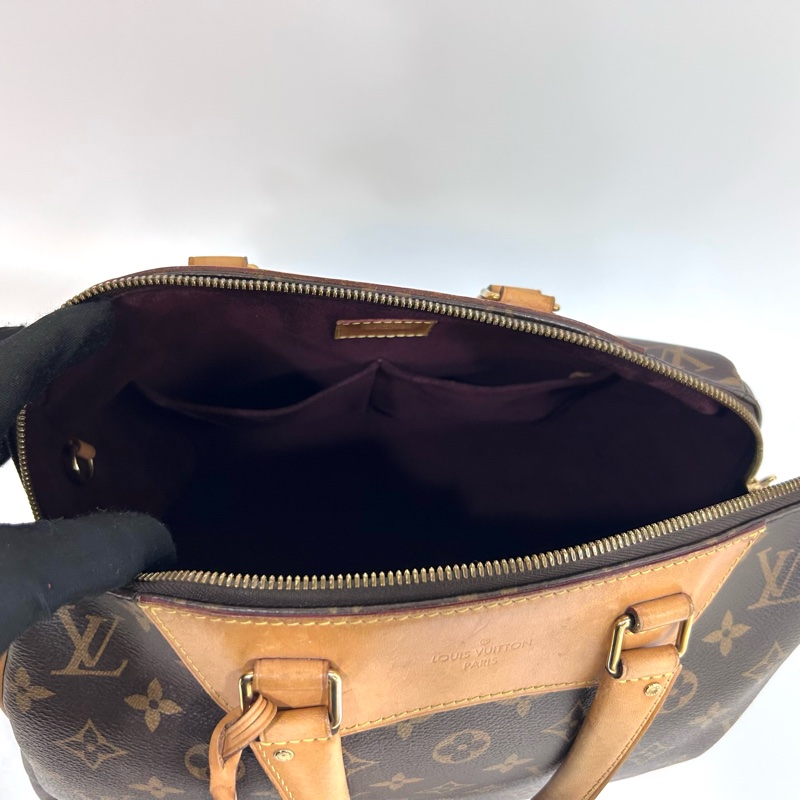 LV原花牛皮Retiro拉鍊手提側背包M50056-6