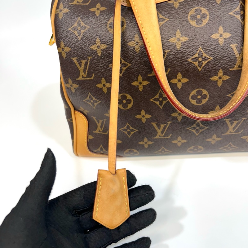 LV原花牛皮Retiro拉鍊手提側背包M50056-10