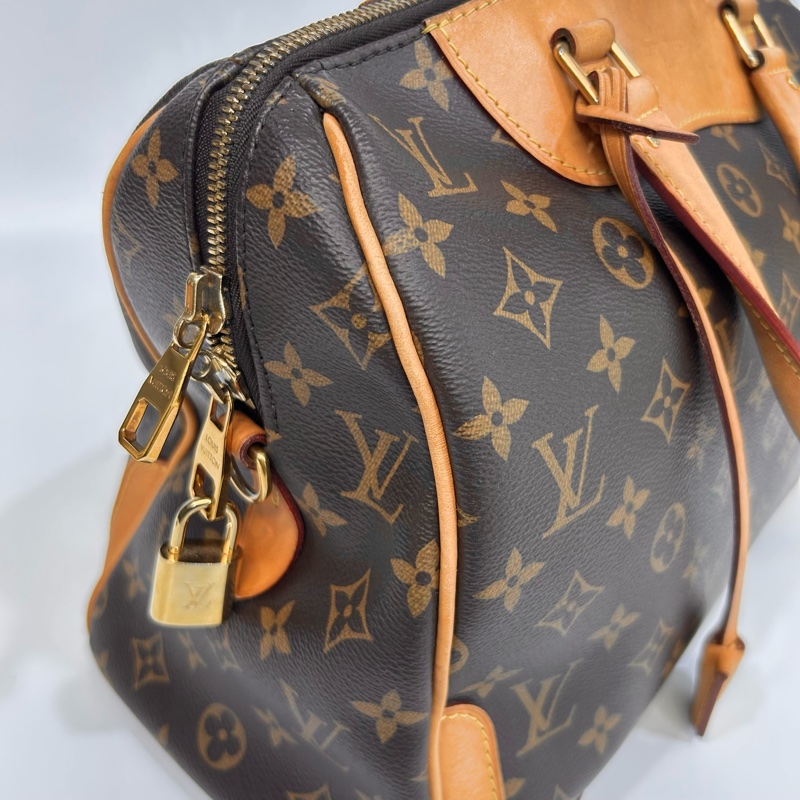 LV原花牛皮Retiro拉鍊手提側背包M50056-12