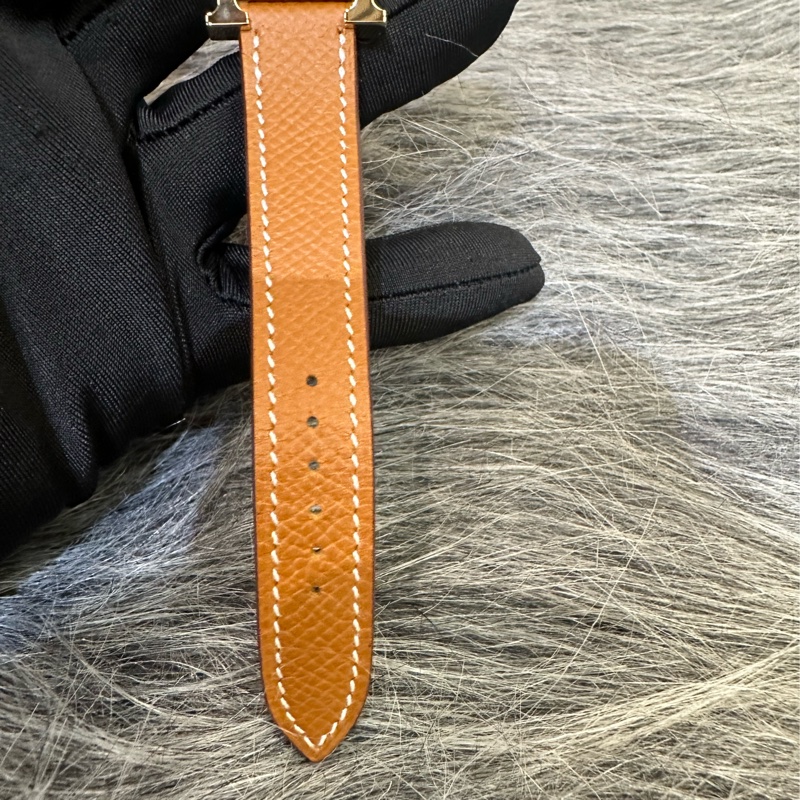 Hermes 經典金棕金Heure H石英腕錶HH1.201-7