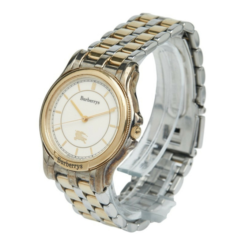 Burberry 女士石英腕錶，米色錶盤，不鏽鋼鍍層-1