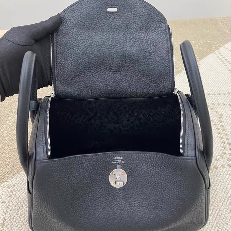 Hermes Lindy 26 黑銀-12