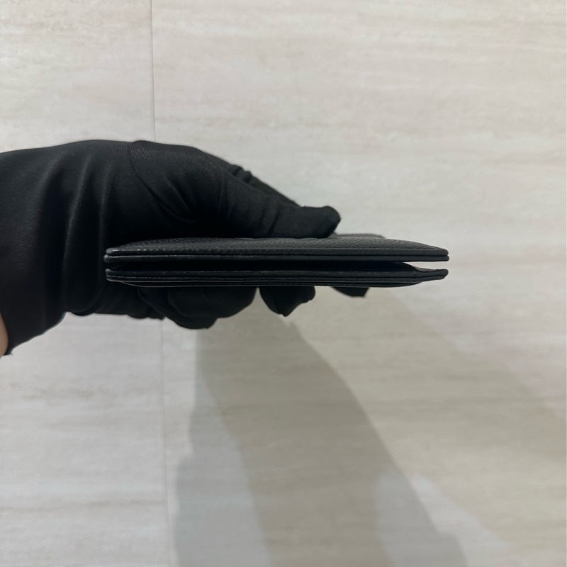Chanel 黑荔枝牛皮對開2卡卡夾-3