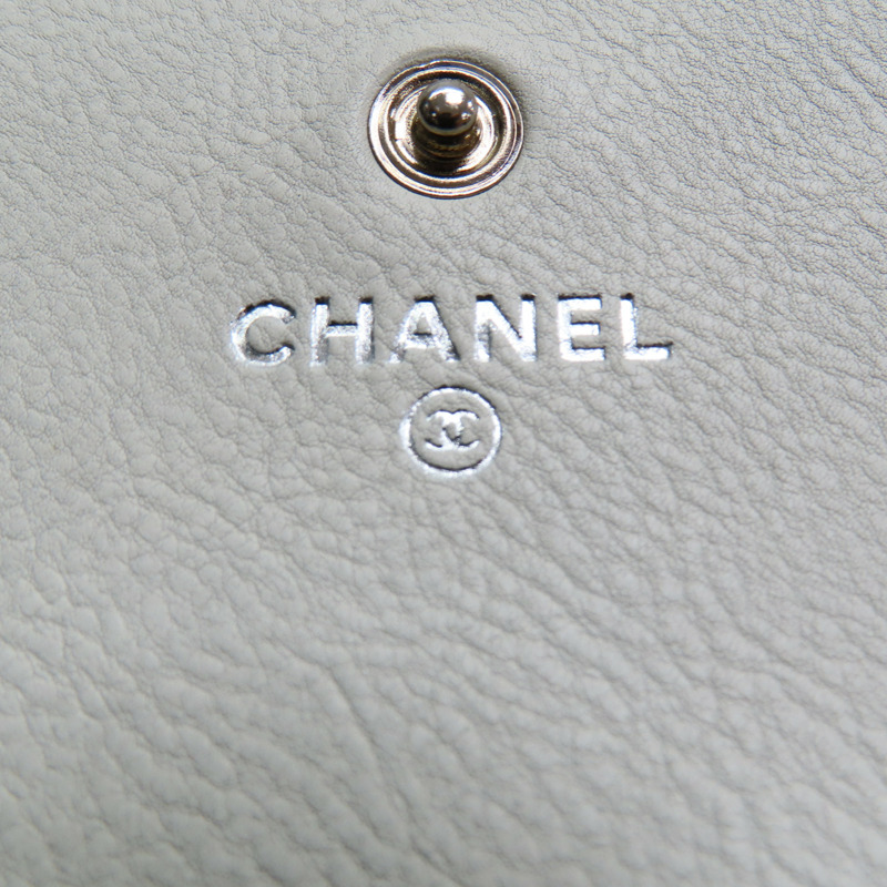 白色 皮革 扣式 長夾【CHANEL 香奈兒】-9