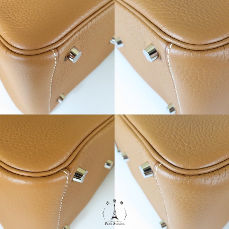 【巴黎站二手名牌專賣店】＊現貨＊HERMES 愛馬仕 真品＊W刻金棕色牛皮銀釦LINDY 26手提肩背包-4