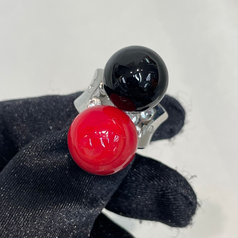 Dior tribales 紅黑圓球戒指XB759-15