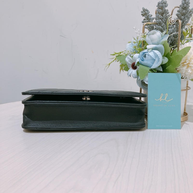 TK1873 Chanel 香奈兒黑色羊皮WOC A84444 Fringe Wallet On Chain Chevron Lambskin-4