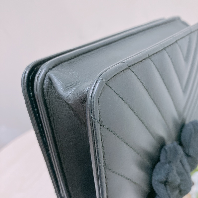 TK1873 Chanel 香奈兒黑色羊皮WOC A84444 Fringe Wallet On Chain Chevron Lambskin-13