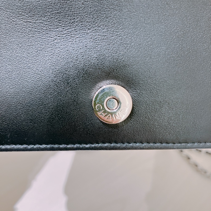 TK1873 Chanel 香奈兒黑色羊皮WOC A84444 Fringe Wallet On Chain Chevron Lambskin-56