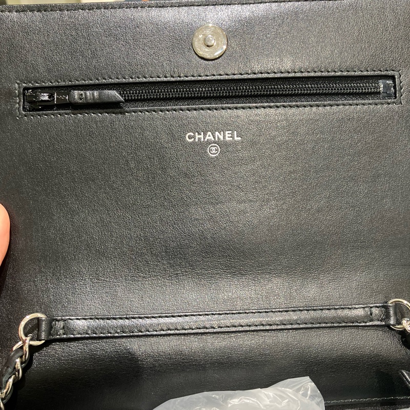 TK1873 Chanel 香奈兒黑色羊皮WOC A84444 Fringe Wallet On Chain Chevron Lambskin-61