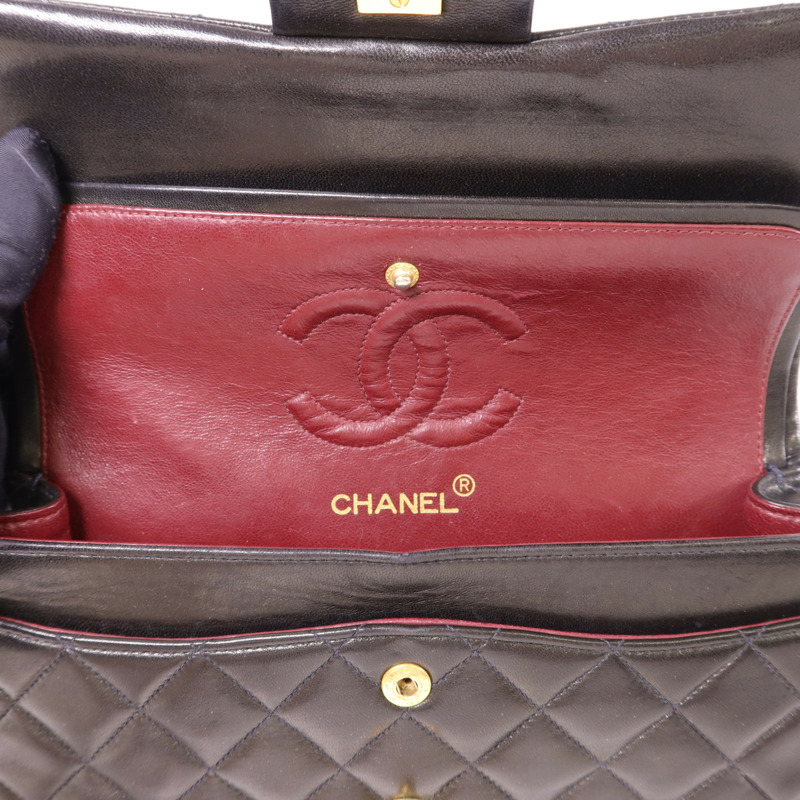 CHANEL 羊皮皮革Classic 23金扣鏈帶肩背袋-7