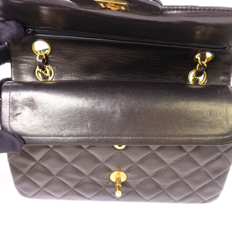 CHANEL 羊皮皮革Classic 23金扣鏈帶肩背袋-9