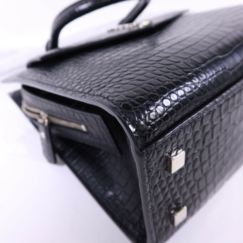 SAINT LAURENT 牛皮皮革Uptown Small Tote銀扣手挽肩背兩用袋-15
