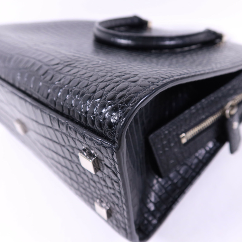 SAINT LAURENT 牛皮皮革Uptown Small Tote銀扣手挽肩背兩用袋-16
