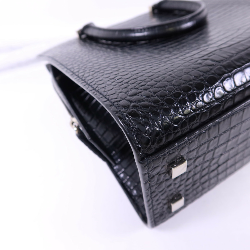 SAINT LAURENT 牛皮皮革Uptown Small Tote銀扣手挽肩背兩用袋-17