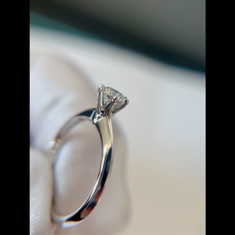Tiffany 經典六爪鑽戒 0.41ct G色 VS1 尺碼49號-2
