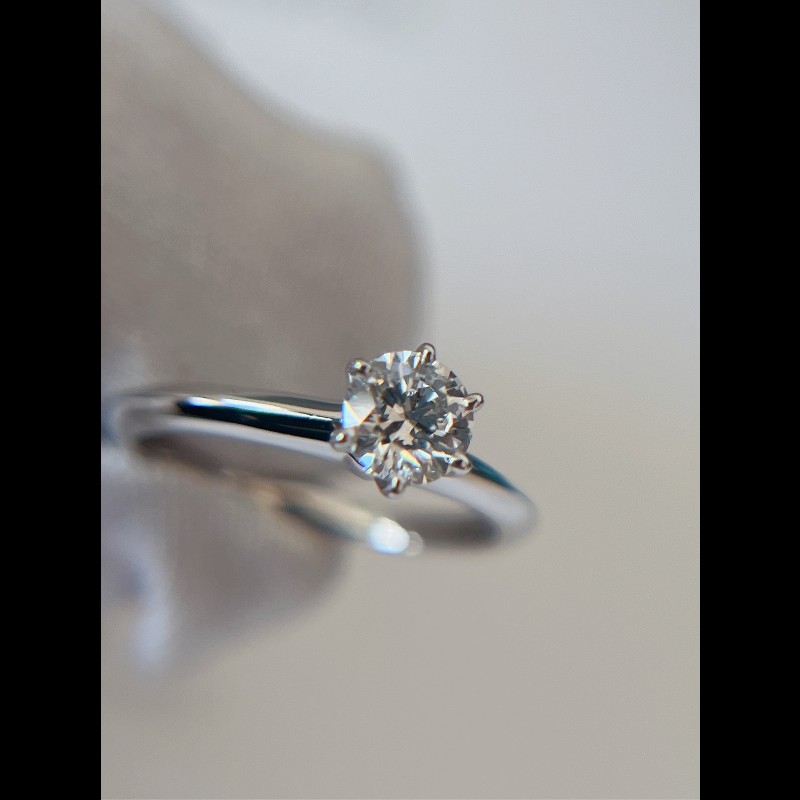 Tiffany 經典六爪鑽戒 0.41ct G色 VS1 尺碼49號-3