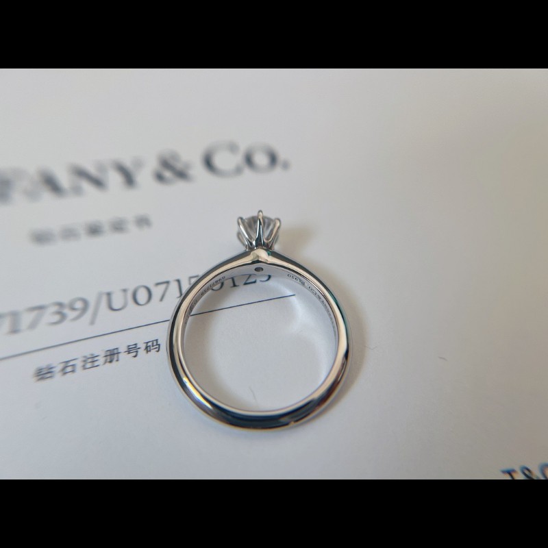 Tiffany 經典六爪鑽戒 0.41ct G色 VS1 尺碼49號-4