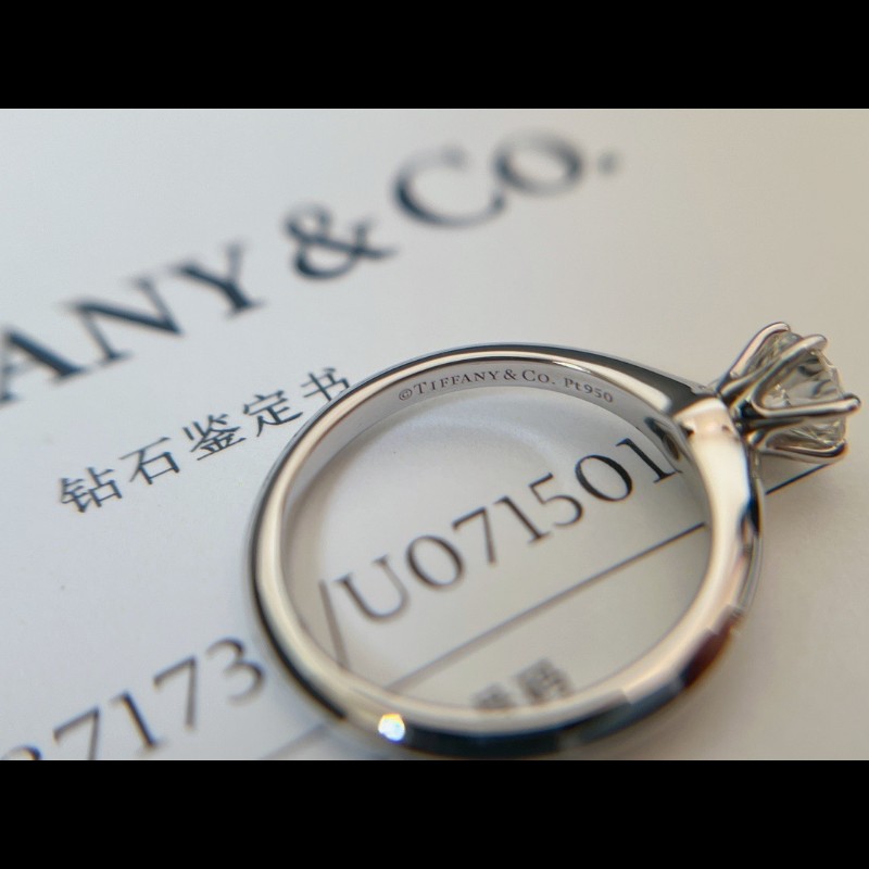 Tiffany 經典六爪鑽戒 0.41ct G色 VS1 尺碼49號-6