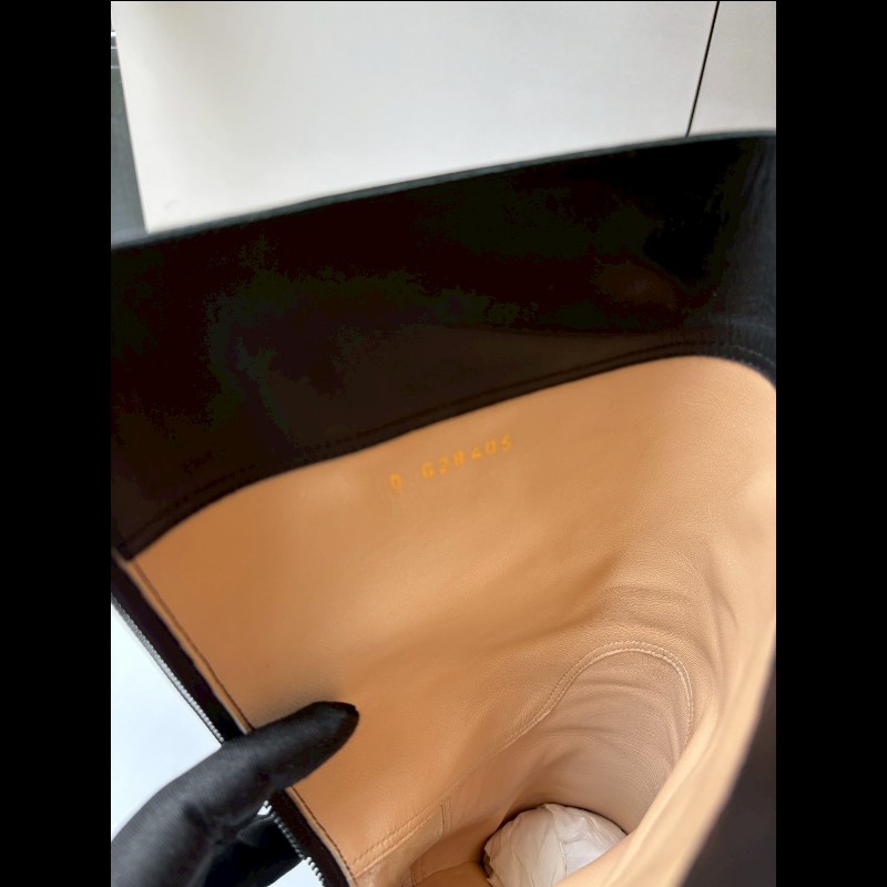 Chanel 金鞋底黑皮高跟長靴-11