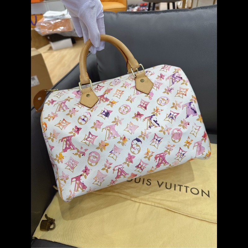 LV Speedy30 限量款水彩系列手提包-1