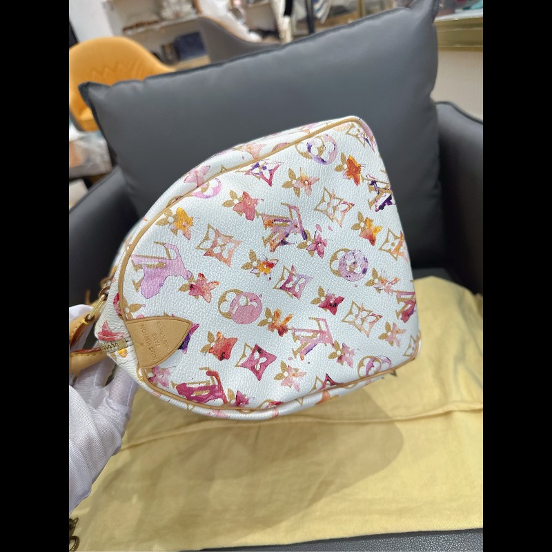 LV Speedy30 限量款水彩系列手提包-3