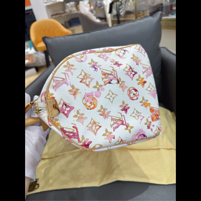 LV Speedy30 限量款水彩系列手提包-4
