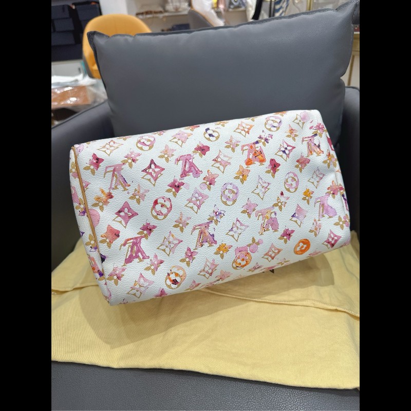 LV Speedy30 限量款水彩系列手提包-5