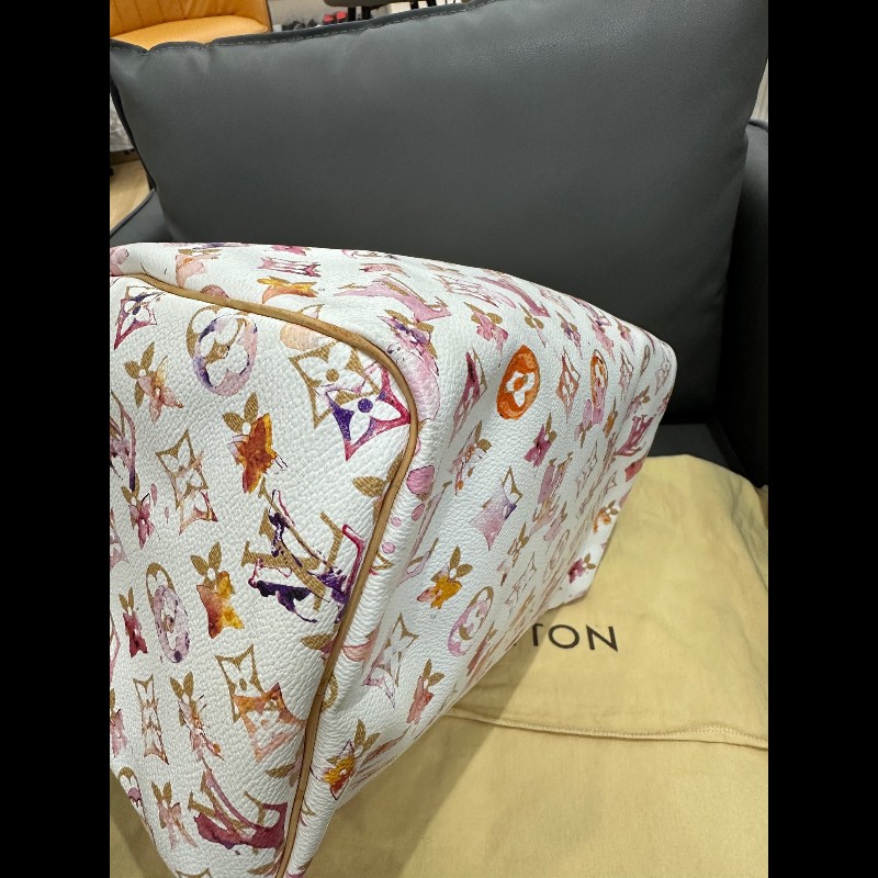 LV Speedy30 限量款水彩系列手提包-16