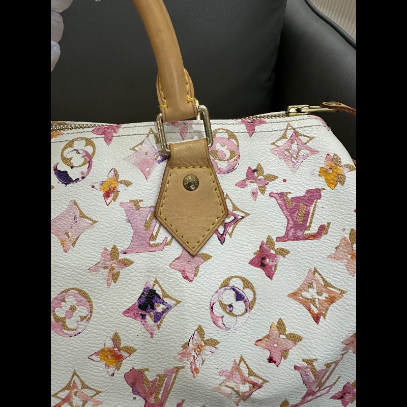 LV Speedy30 限量款水彩系列手提包-18