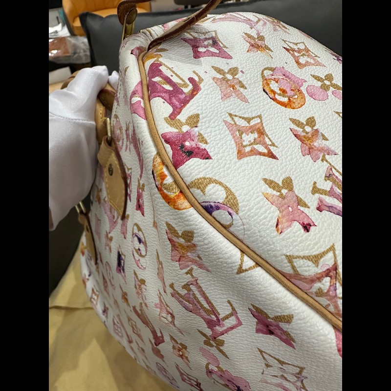 LV Speedy30 限量款水彩系列手提包-21