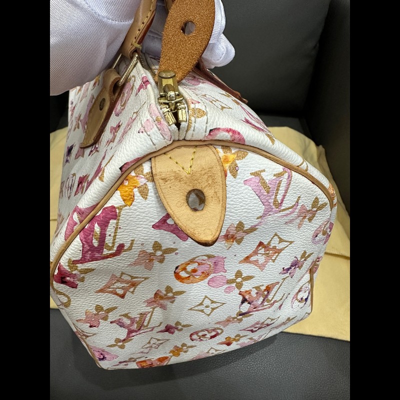 LV Speedy30 限量款水彩系列手提包-22