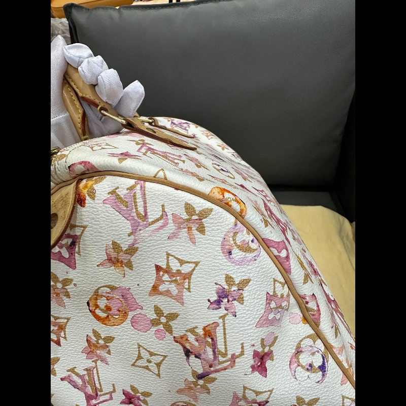 LV Speedy30 限量款水彩系列手提包-24