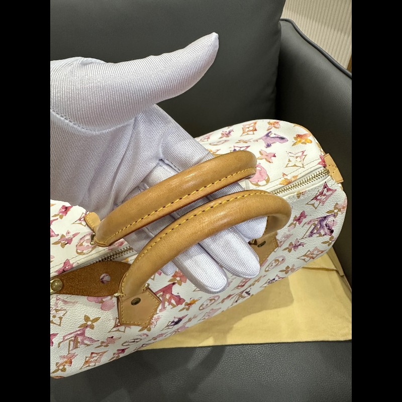 LV Speedy30 限量款水彩系列手提包-27