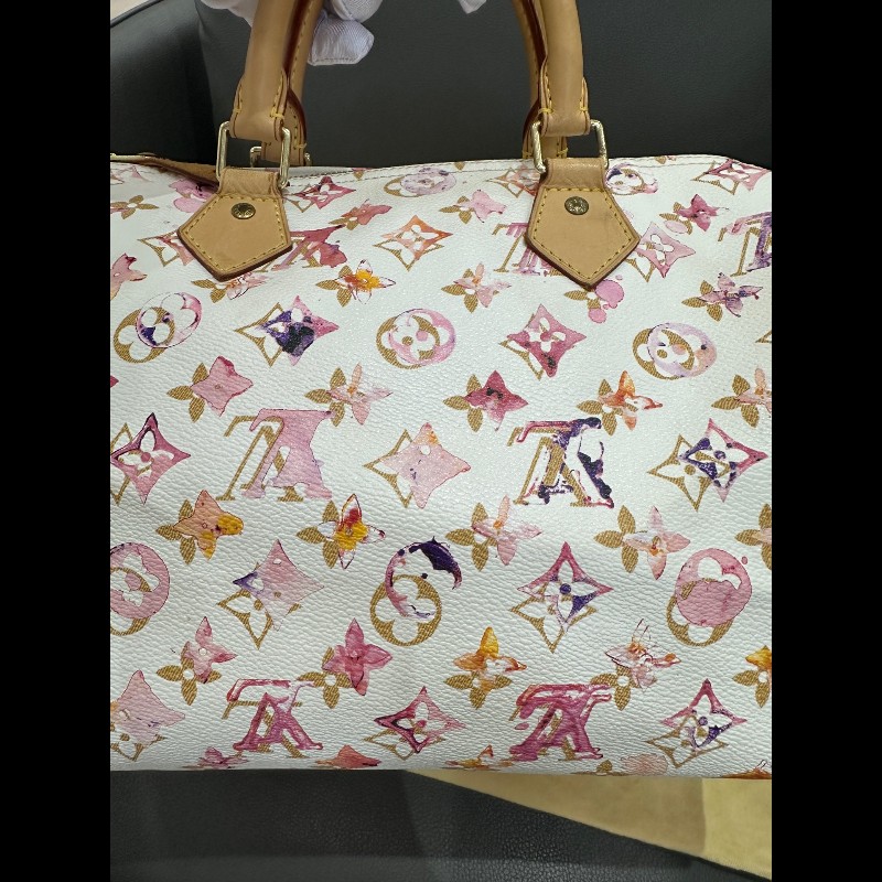 LV Speedy30 限量款水彩系列手提包-31