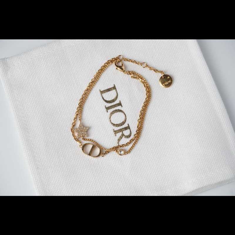 DIOR 金色星星✨CD雙鏈條手鏈 全套-0