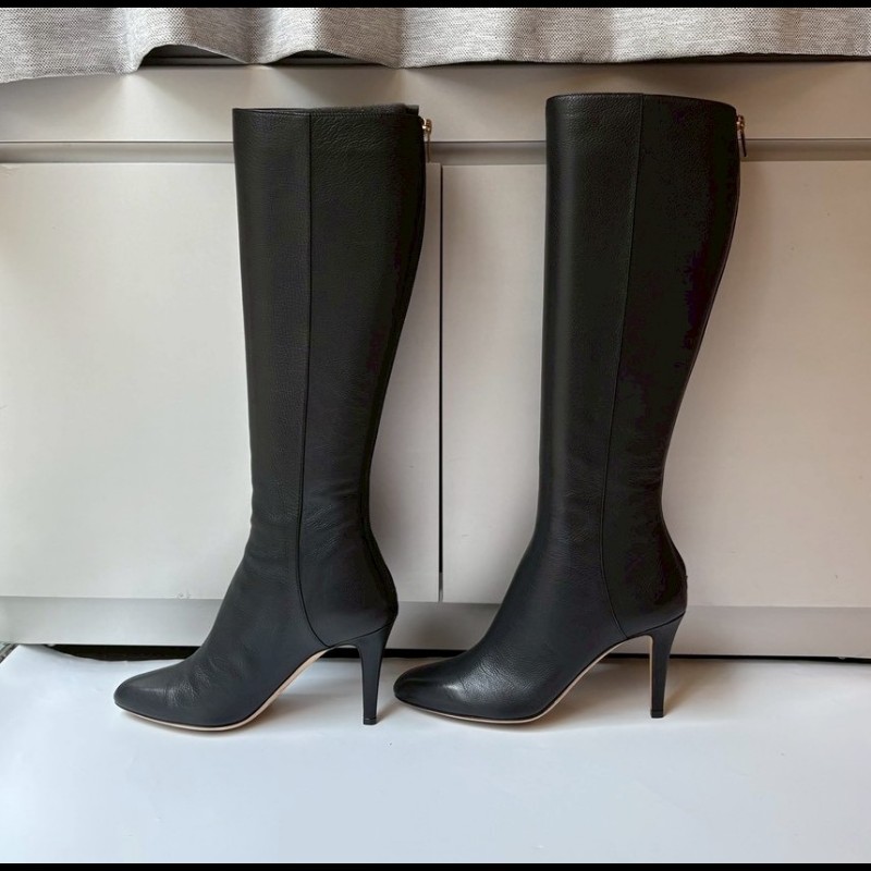 Jimmy Choo 黑皮細跟長靴-1