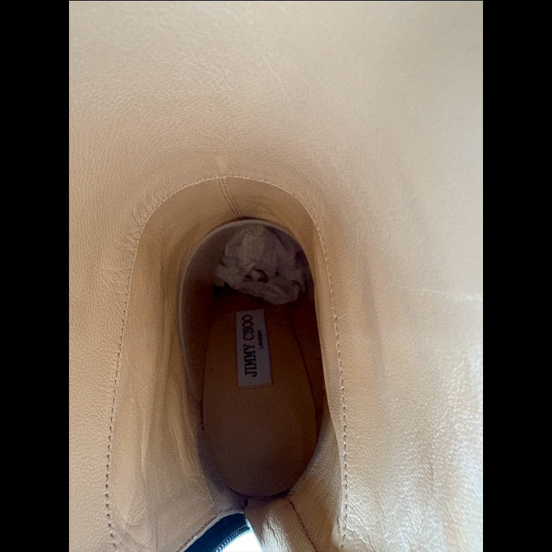Jimmy Choo 黑皮細跟長靴-9