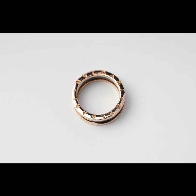 BVLGARI B.ZERO1 黑陶瓷玫瑰金單環戒指 51號-2