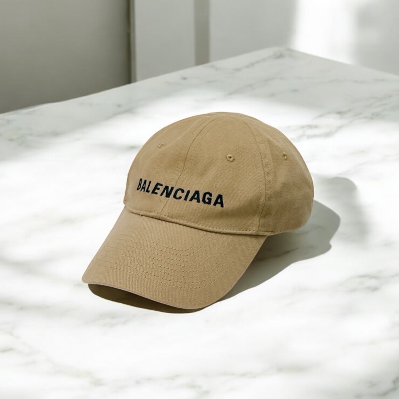 莉亞精品♡ BALENCIAGA 棒球帽 卡其色 L 58cm 二手美包-0