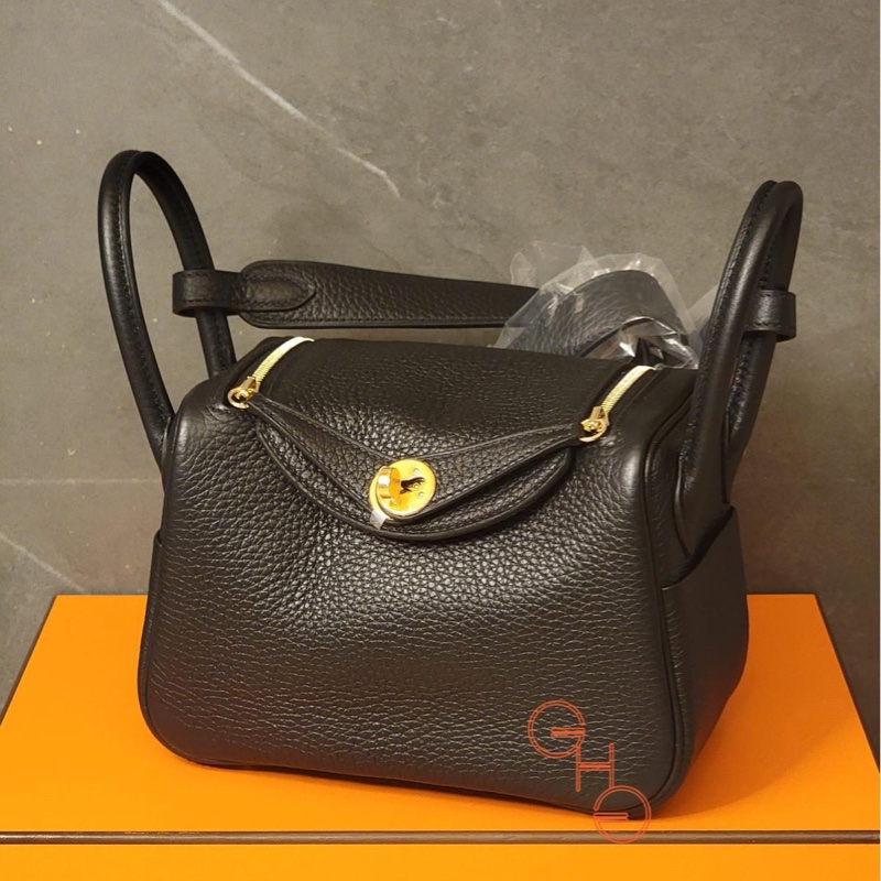 Hermes MIni Lindy 2 代/黑金/ TC / K ( 全新品)-0