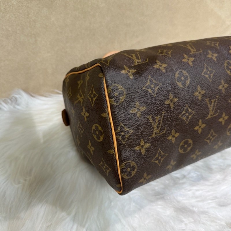 LV Speedy25 老花手提波士頓包-5
